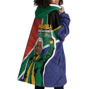 Nelson Mandela Birthday Wearable Blanket Hoodie 67 Minutes South Africa Flag Comic