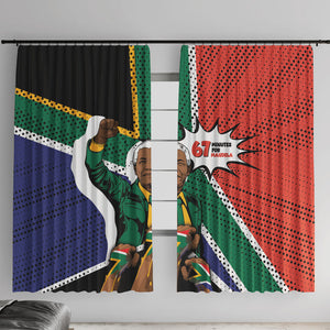 Nelson Mandela Birthday Window Curtain 67 Minutes South Africa Flag Comic