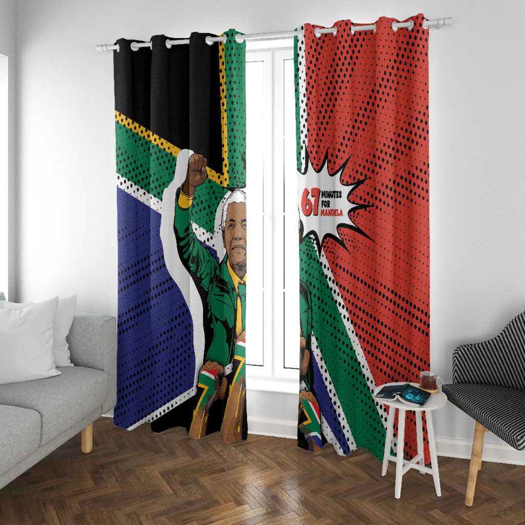 Nelson Mandela Birthday Window Curtain 67 Minutes South Africa Flag Comic