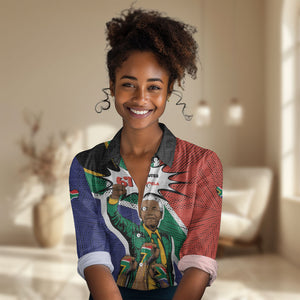 Nelson Mandela Birthday Women Casual Shirt 67 Minutes South Africa Flag Comic