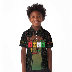 Juneteenth 1865 Kid Polo Shirt Unapologetically Black
