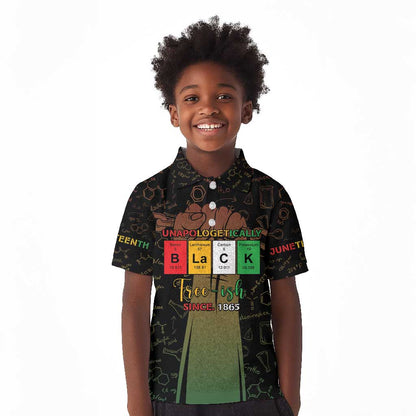 Juneteenth 1865 Kid Polo Shirt Unapologetically Black