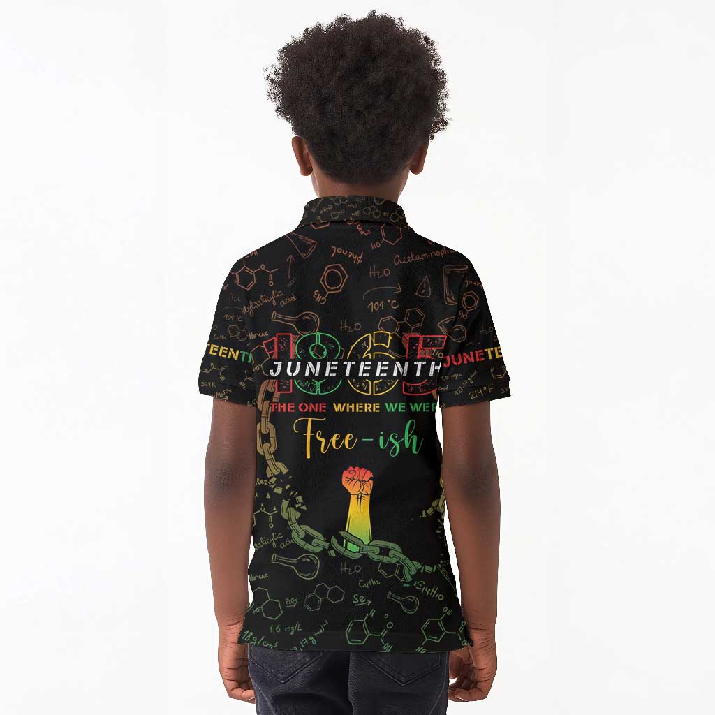 Juneteenth 1865 Kid Polo Shirt Unapologetically Black