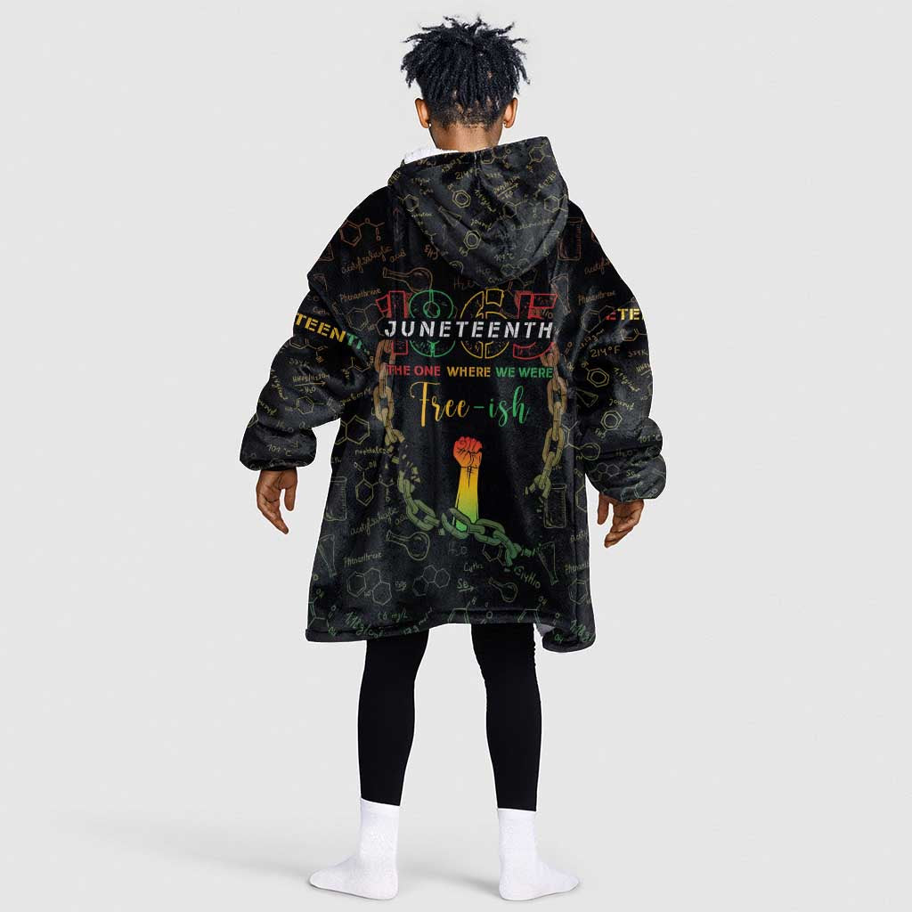 Juneteenth 1865 Kid Wearable Blanket Hoodie Unapologetically Black