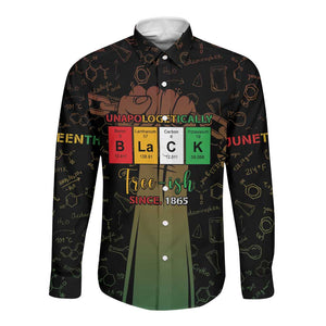 Juneteenth 1865 Long Sleeve Button Shirt Unapologetically Black