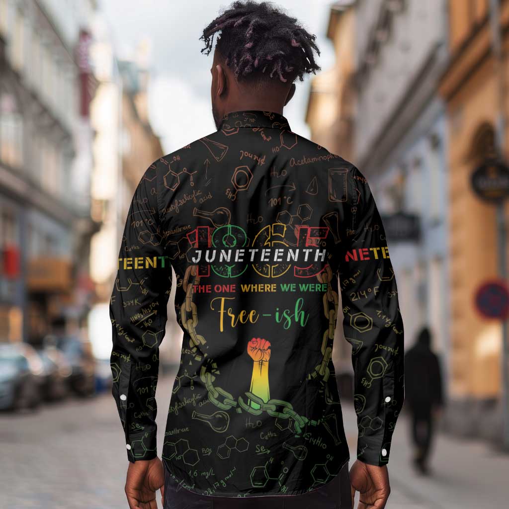 Juneteenth 1865 Long Sleeve Button Shirt Unapologetically Black