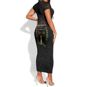 Juneteenth 1865 Short Sleeve Bodycon Dress Unapologetically Black
