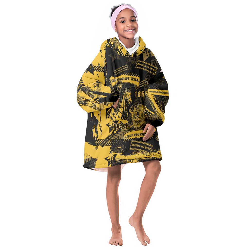 Buffalo Soldiers African American Kid Wearable Blanket Hoodie Military Urban Retro Style - African Pride