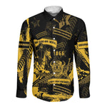 Buffalo Soldiers African American Long Sleeve Button Shirt Military Urban Retro Style - African Pride