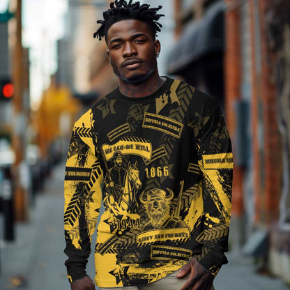 Buffalo Soldiers African American Long Sleeve Shirt Military Urban Retro Style - African Pride