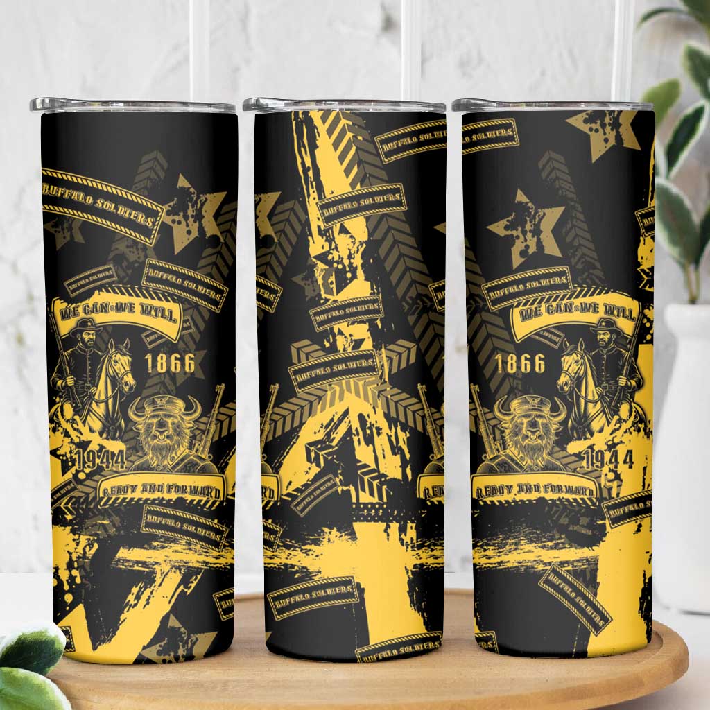 Buffalo Soldiers African American Skinny Tumbler Military Urban Retro Style - African Pride