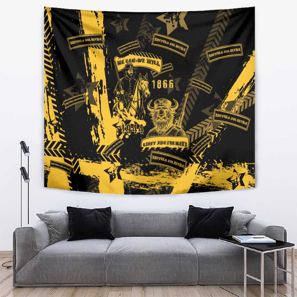 Buffalo Soldiers African American Tapestry Military Urban Retro Style - African Pride