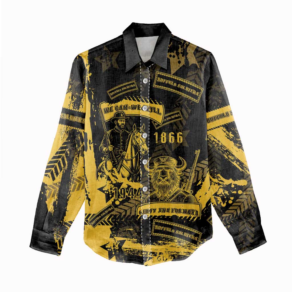Buffalo Soldiers African American Women Casual Shirt Military Urban Retro Style - African Pride
