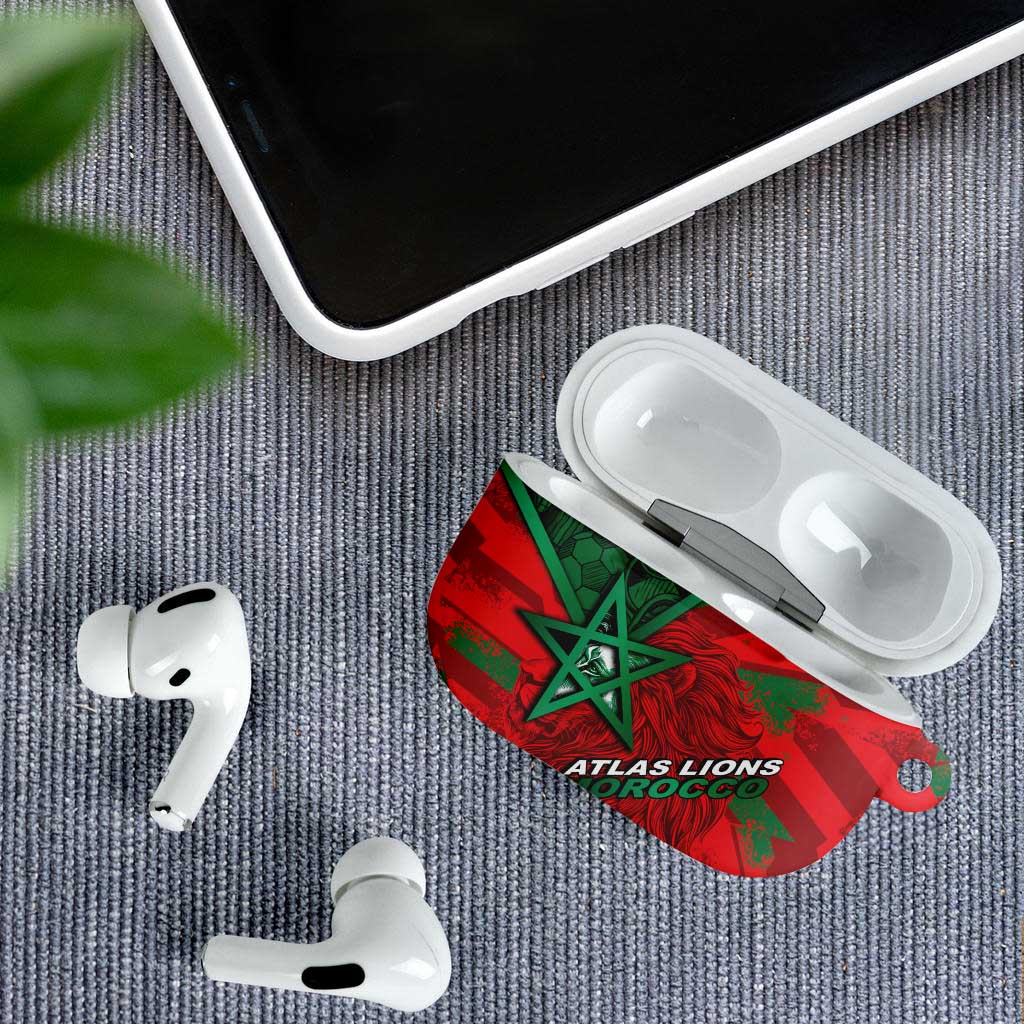 Morocco Football AirPods Case Pentagram Red Lion African