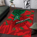 Morocco Football Area Rug Pentagram Red Lion African