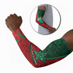 Custom Morocco Football Arm Sleeves Pentagram Red Lion African