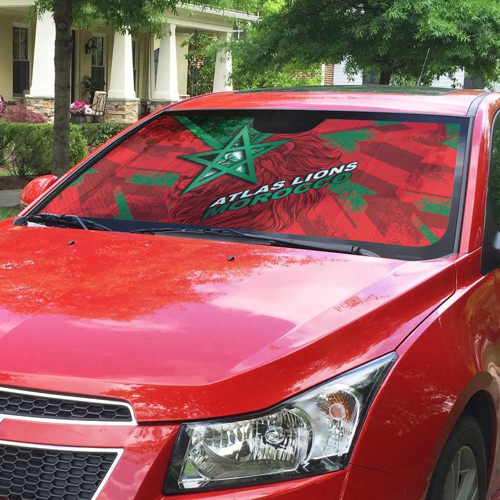 Morocco Football Auto Sun Shade Pentagram Red Lion African