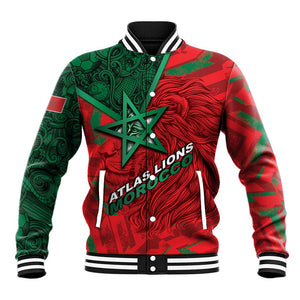 Custom Morocco Football Baseball Jacket Pentagram Red Lion African