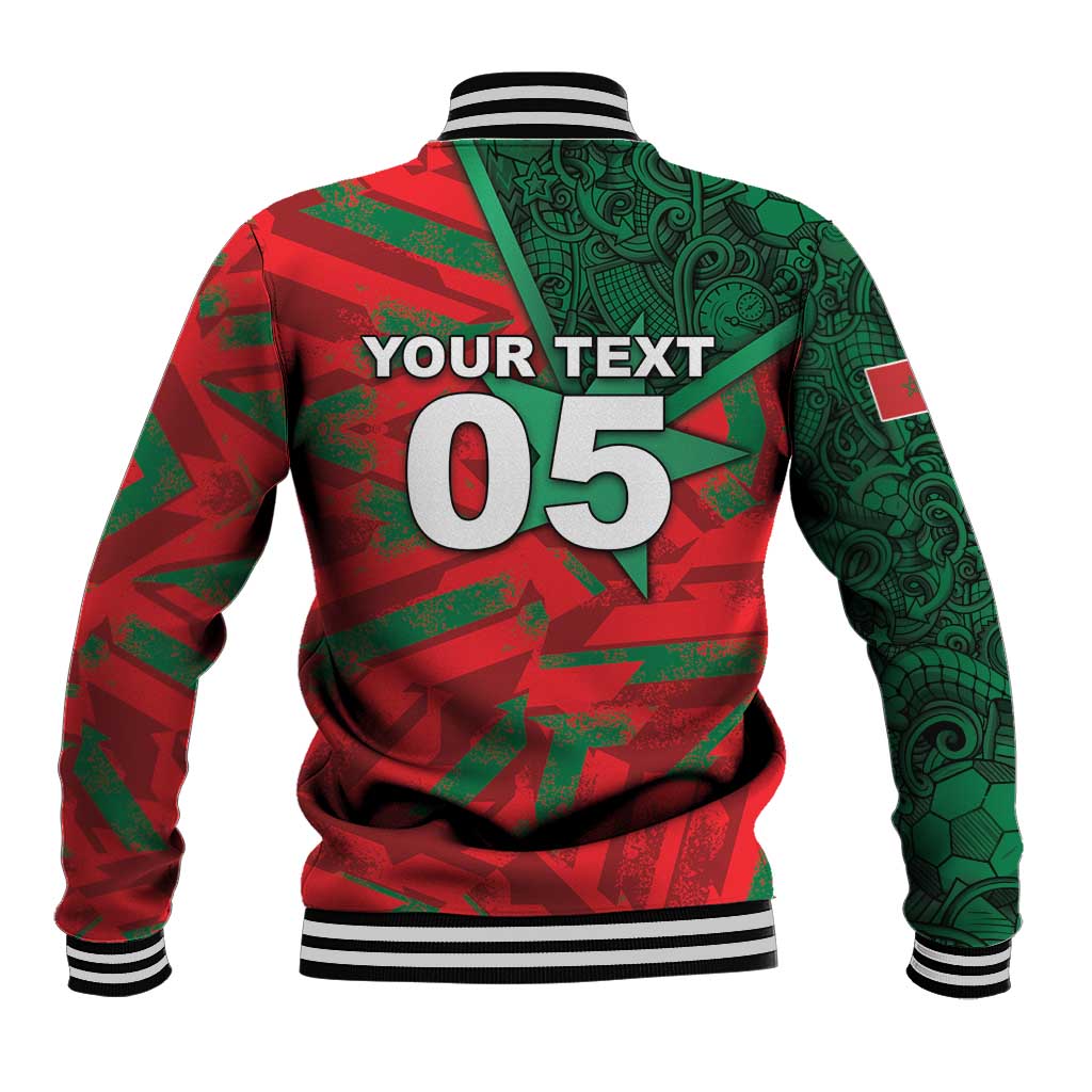 Custom Morocco Football Baseball Jacket Pentagram Red Lion African