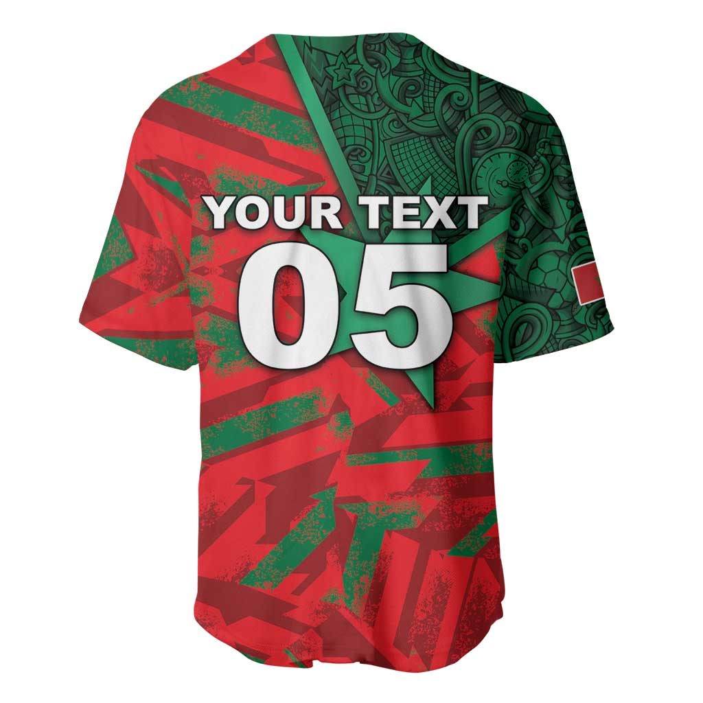 Custom Morocco Football Baseball Jersey Pentagram Red Lion African