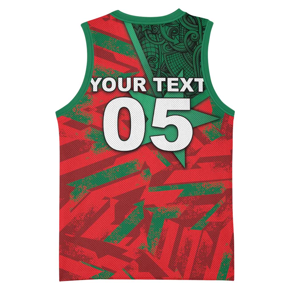 Custom Morocco Football Basketball Jersey Pentagram Red Lion African