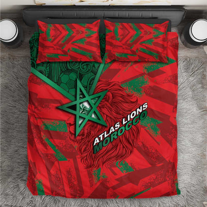 Morocco Football Bedding Set Pentagram Red Lion African