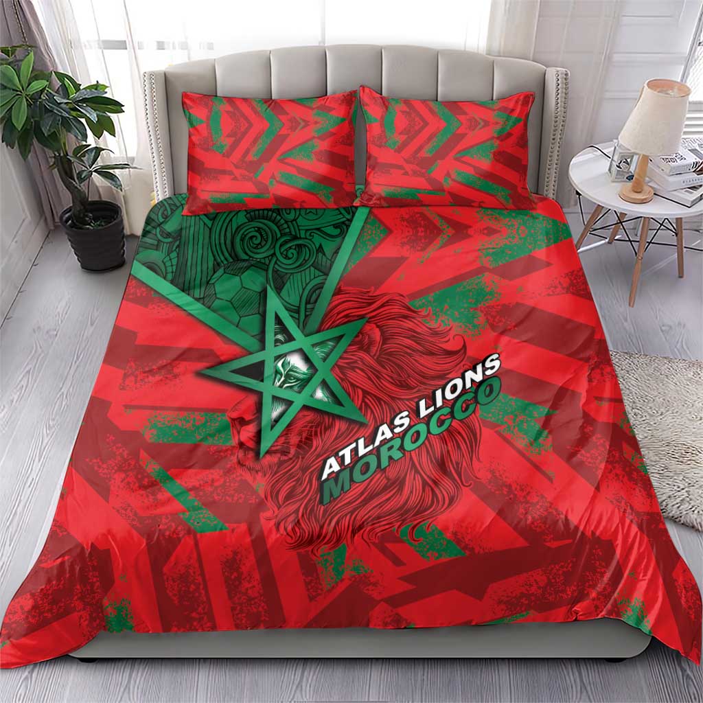 Morocco Football Bedding Set Pentagram Red Lion African