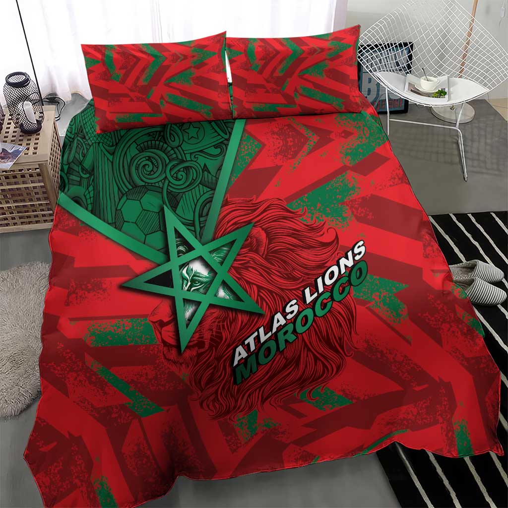 Morocco Football Bedding Set Pentagram Red Lion African