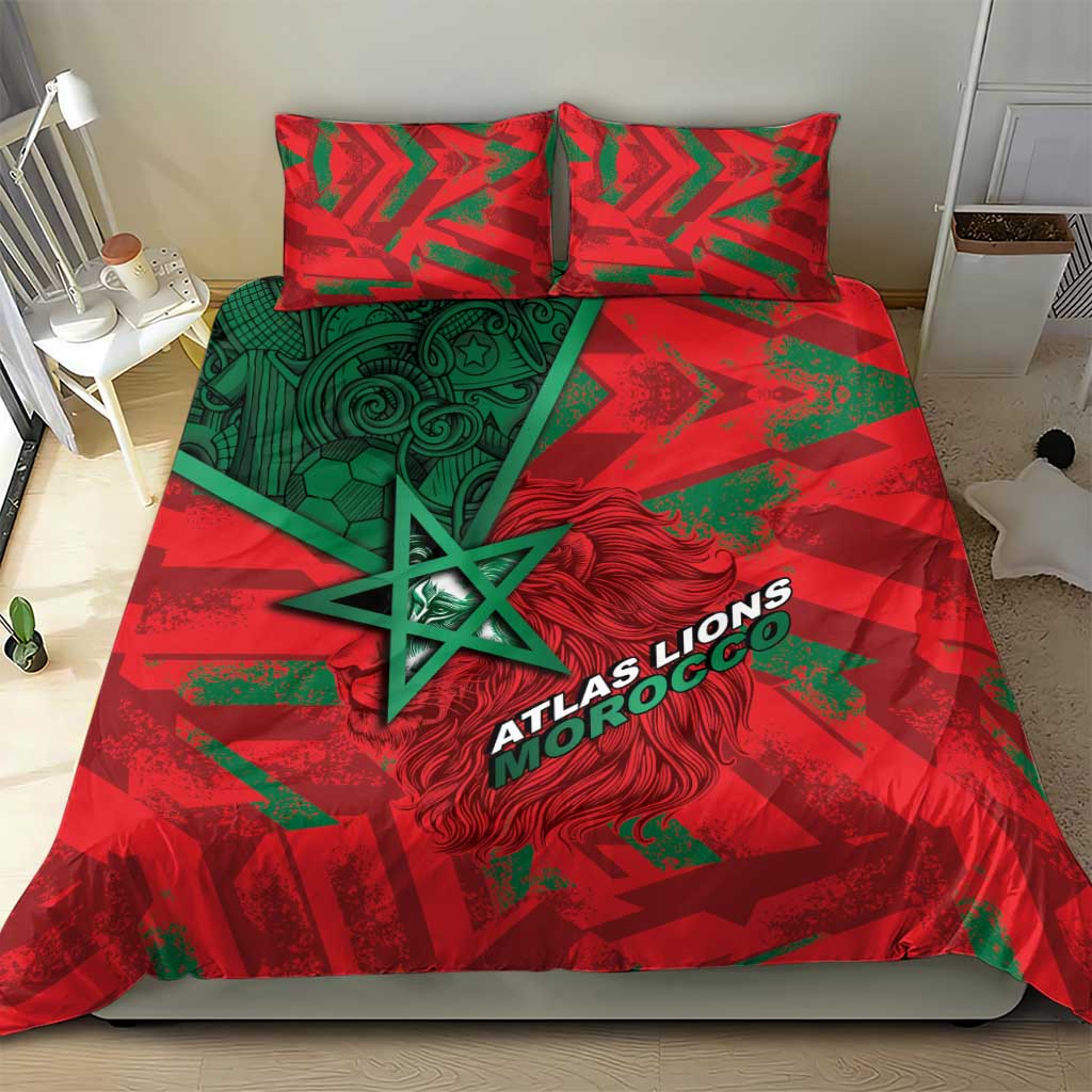 Morocco Football Bedding Set Pentagram Red Lion African