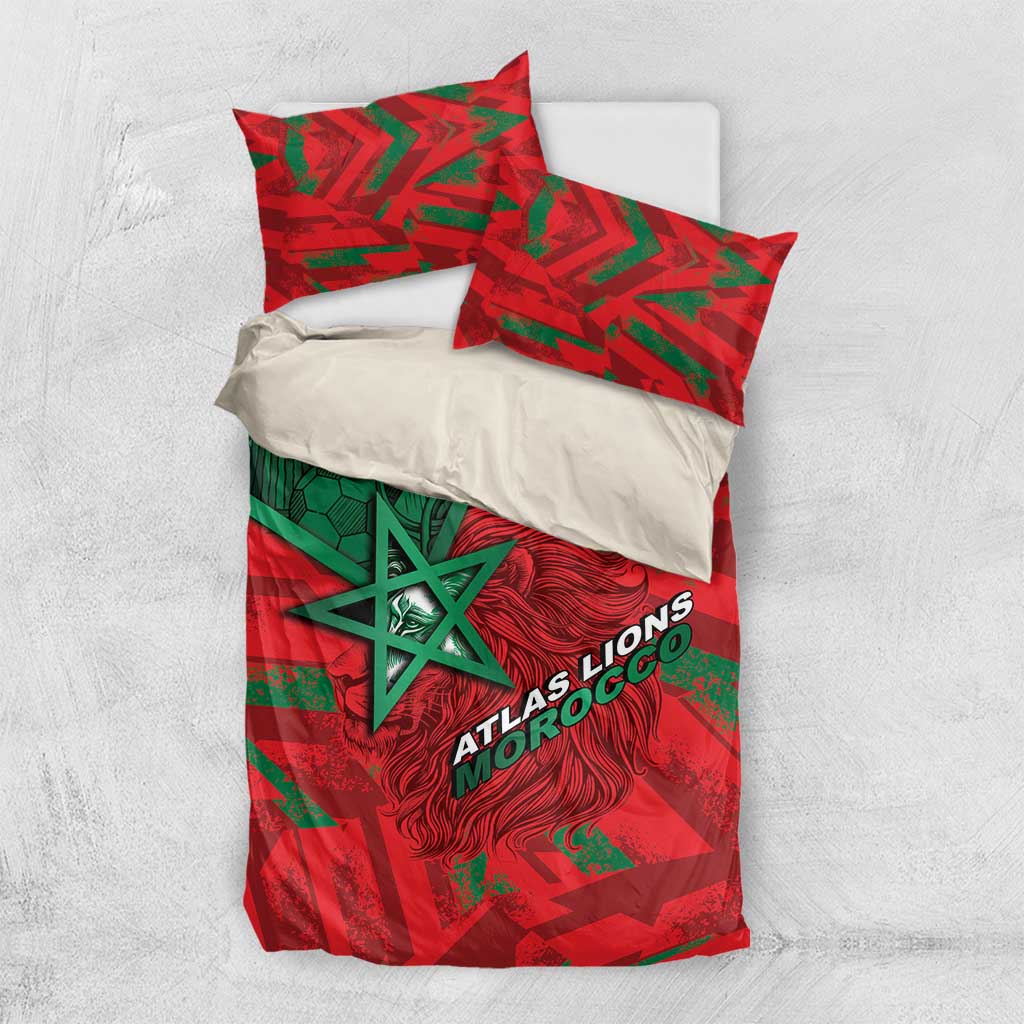 Morocco Football Bedding Set Pentagram Red Lion African