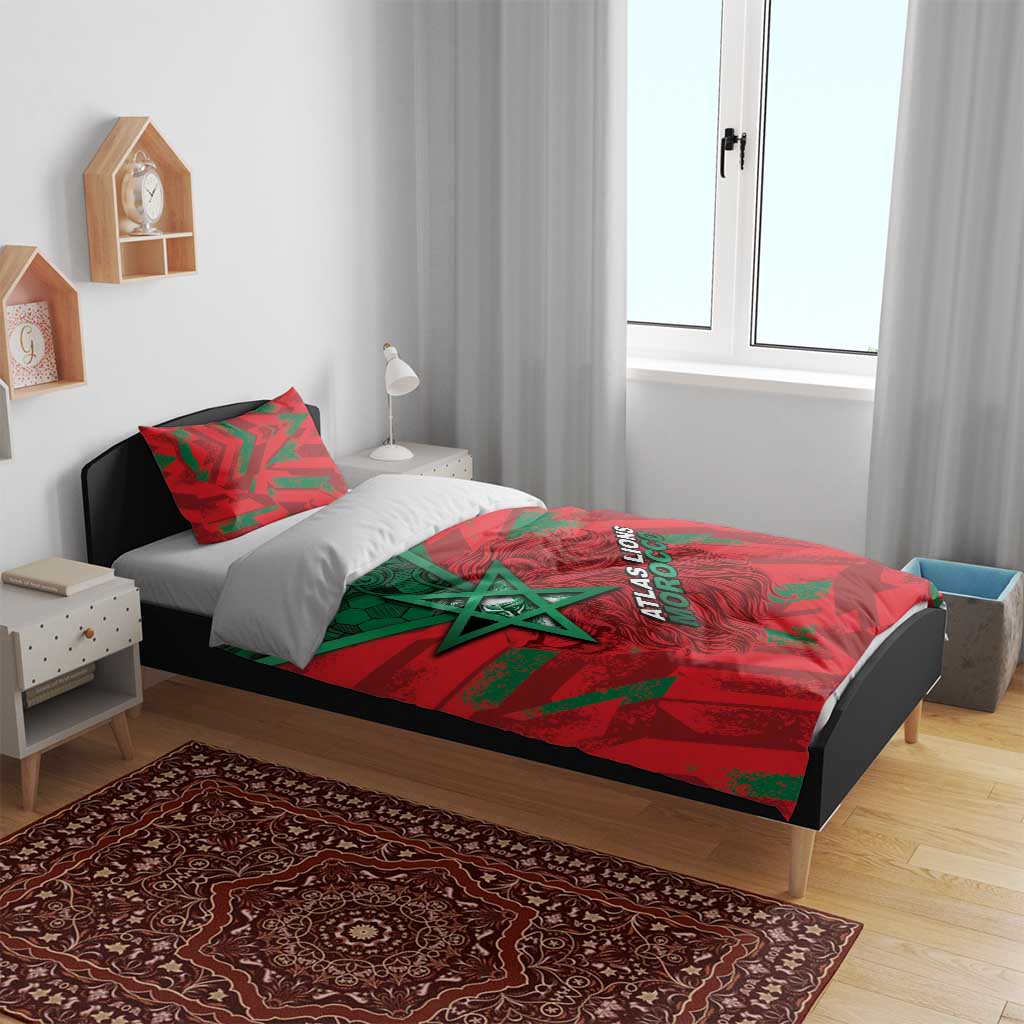 Morocco Football Bedding Set Pentagram Red Lion African