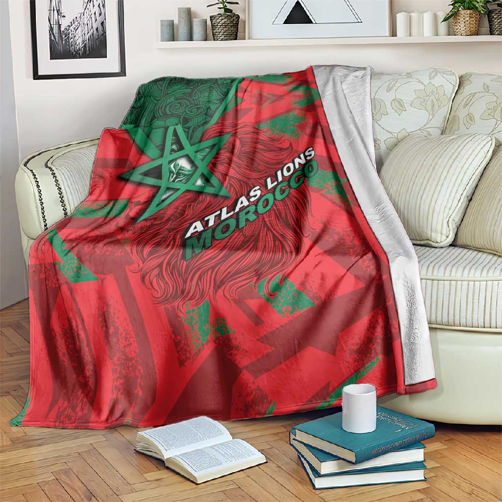 Morocco Football Blanket Pentagram Red Lion African