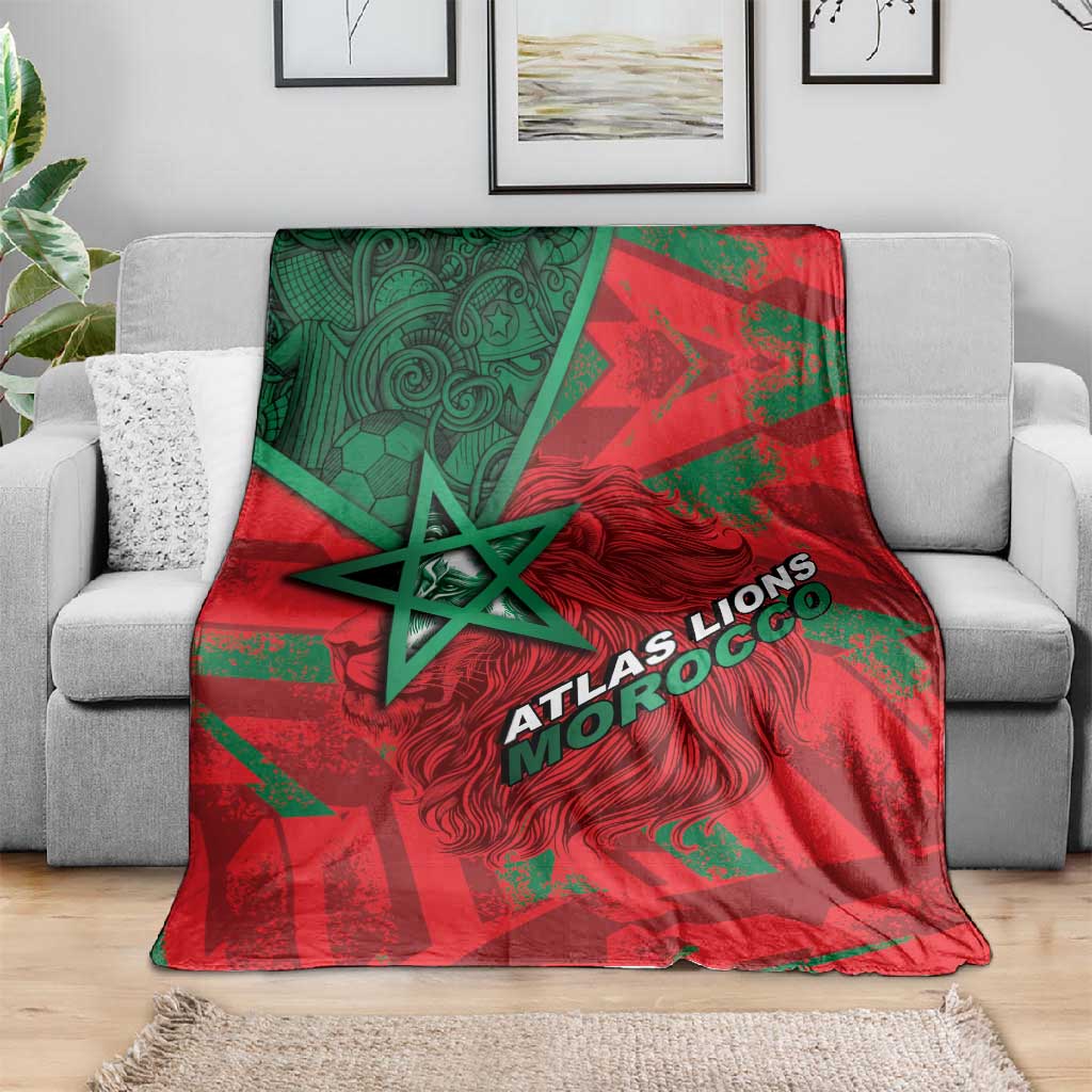 Morocco Football Blanket Pentagram Red Lion African