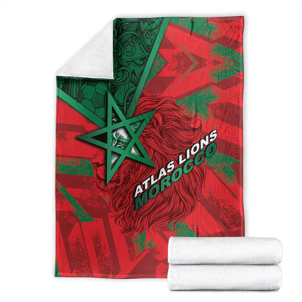 Morocco Football Blanket Pentagram Red Lion African