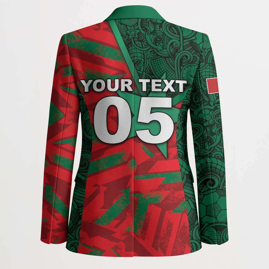 Custom Morocco Football Blazer Pentagram Red Lion African