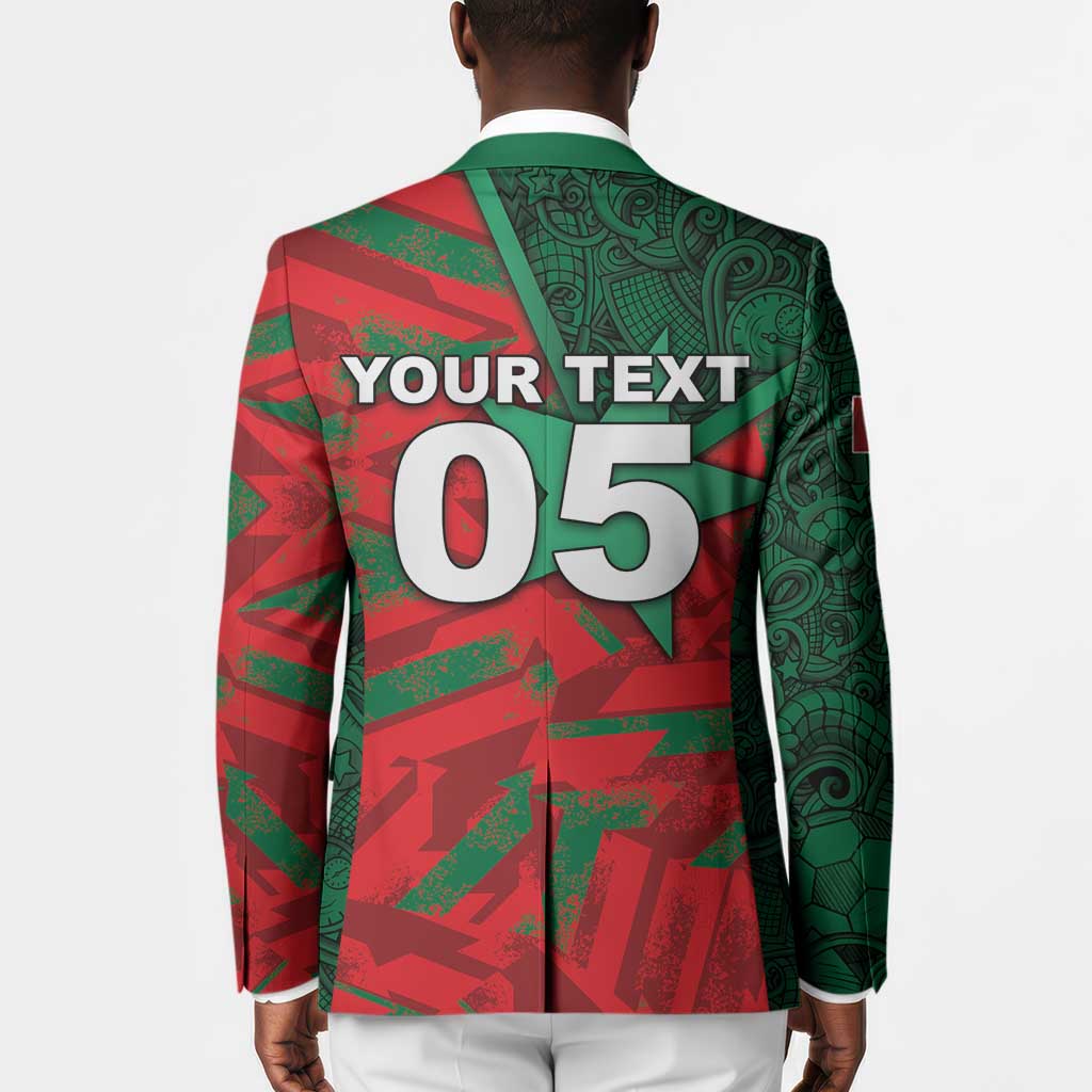 Custom Morocco Football Blazer Pentagram Red Lion African
