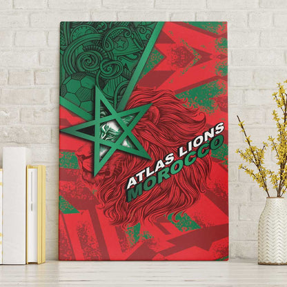 Morocco Football Canvas Wall Art Pentagram Red Lion African