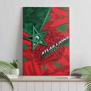 Morocco Football Canvas Wall Art Pentagram Red Lion African