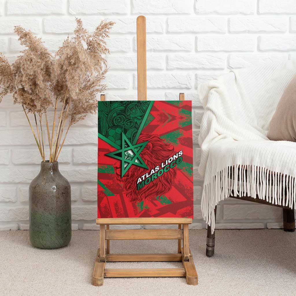 Morocco Football Canvas Wall Art Pentagram Red Lion African