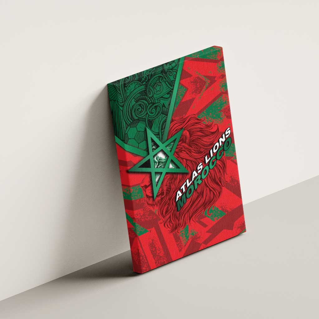 Morocco Football Canvas Wall Art Pentagram Red Lion African