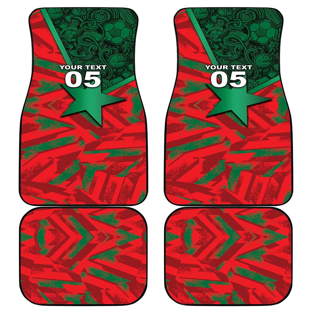 Custom Morocco Football Car Mats Pentagram Red Lion African