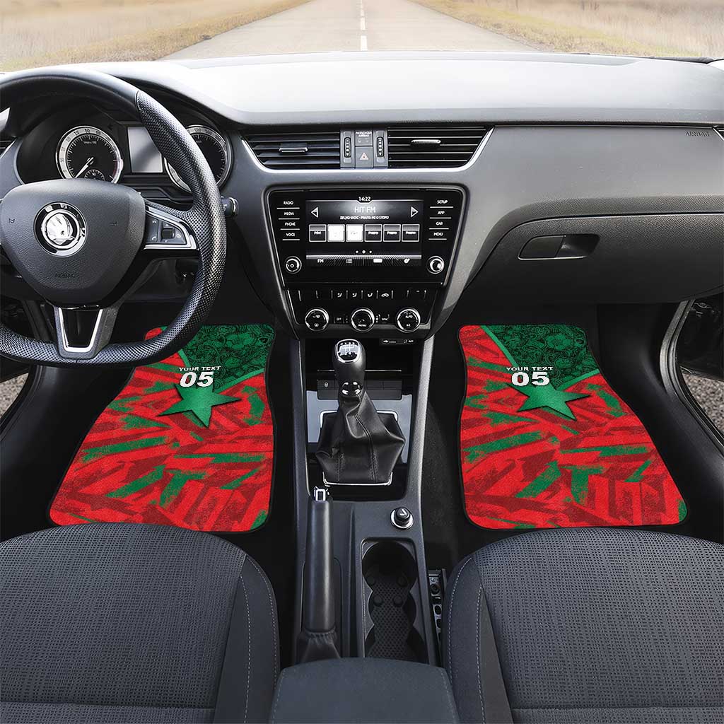 Custom Morocco Football Car Mats Pentagram Red Lion African