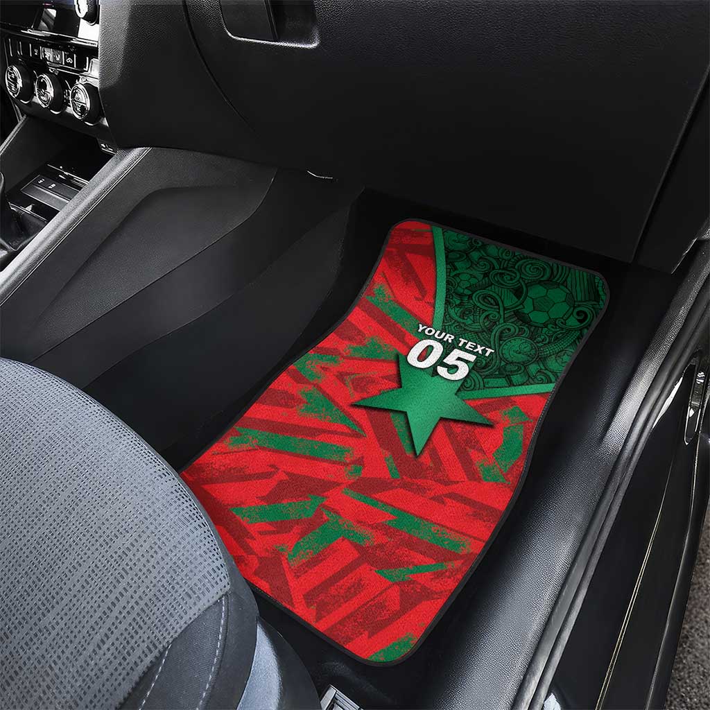 Custom Morocco Football Car Mats Pentagram Red Lion African