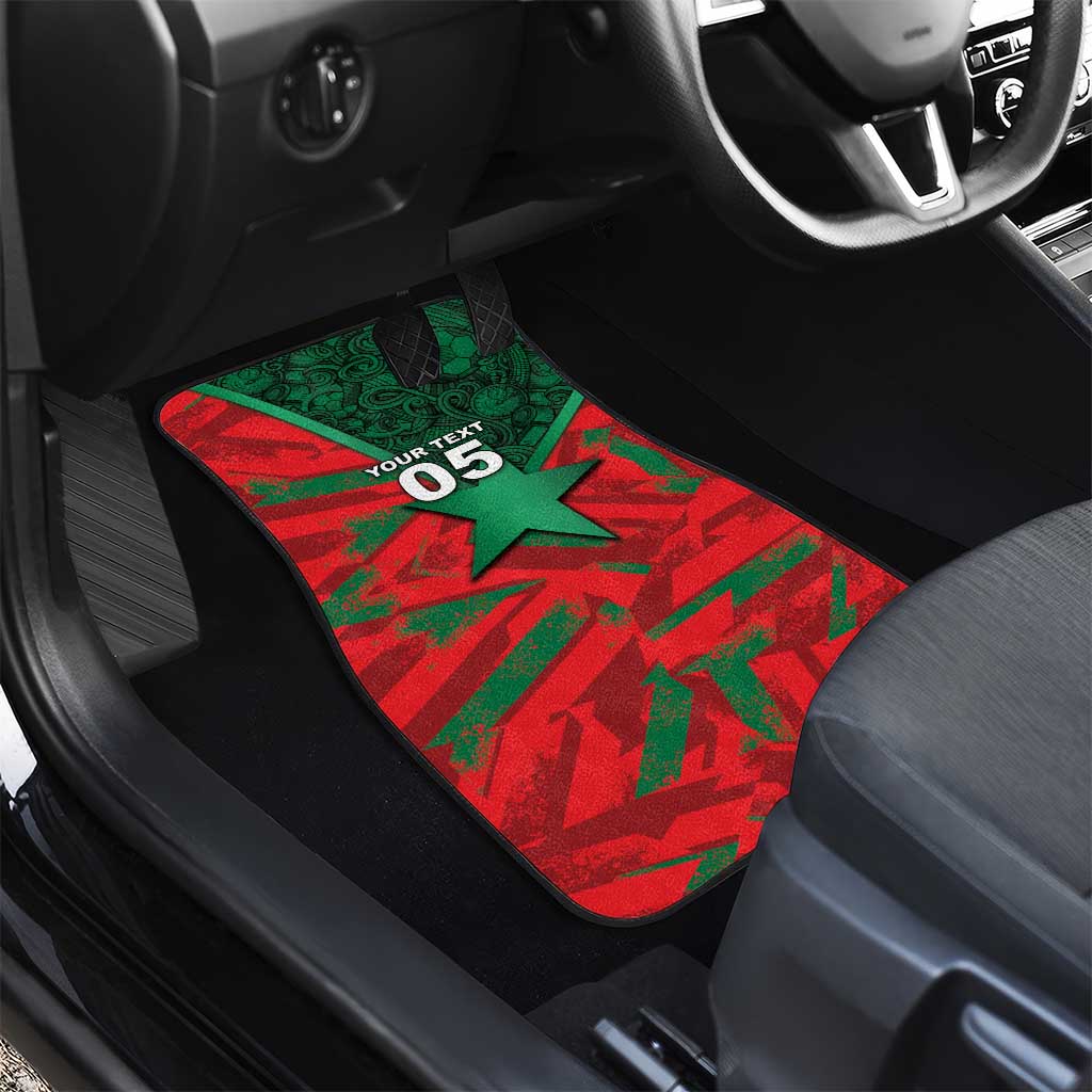 Custom Morocco Football Car Mats Pentagram Red Lion African