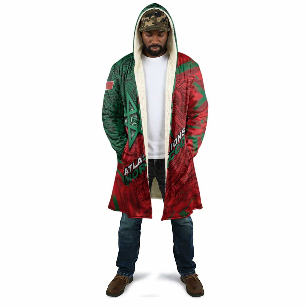 Custom Morocco Football Cloak Pentagram Red Lion African