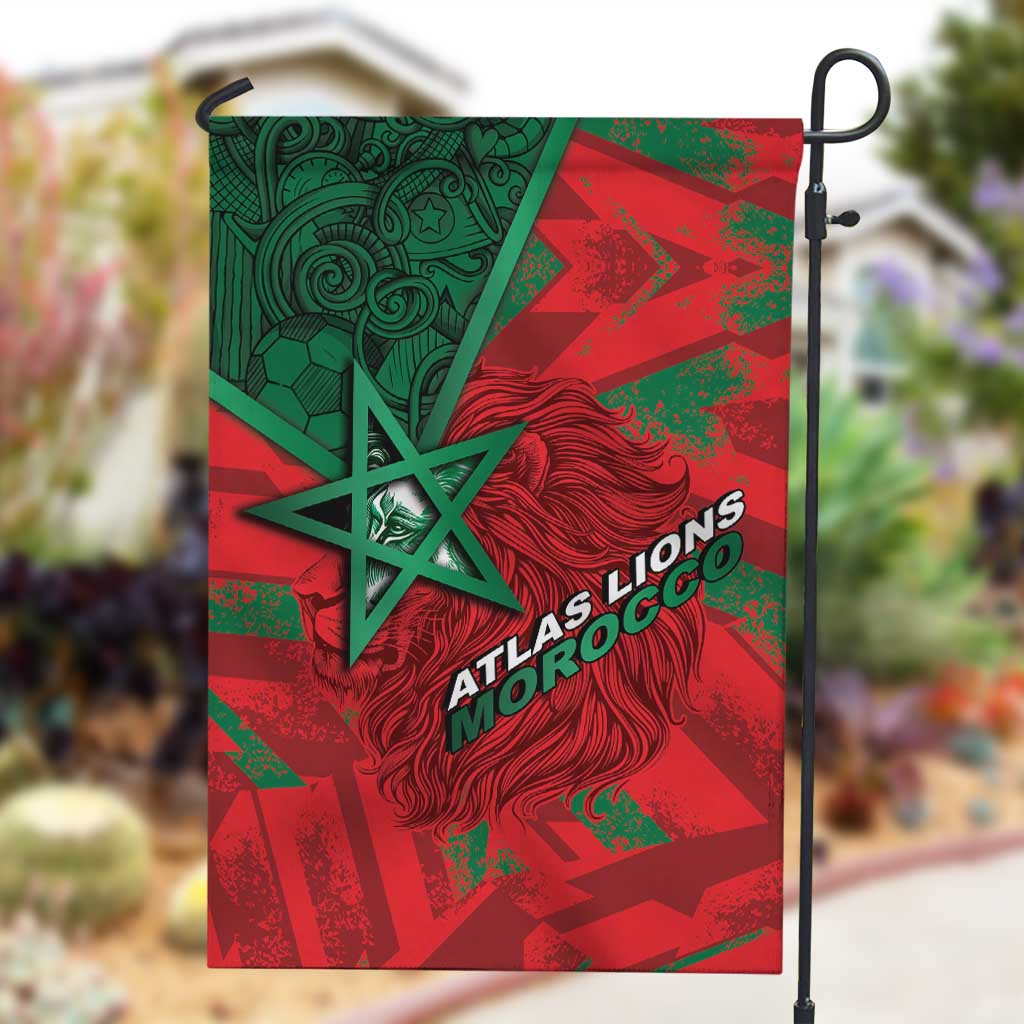 Morocco Football Garden Flag Pentagram Red Lion African
