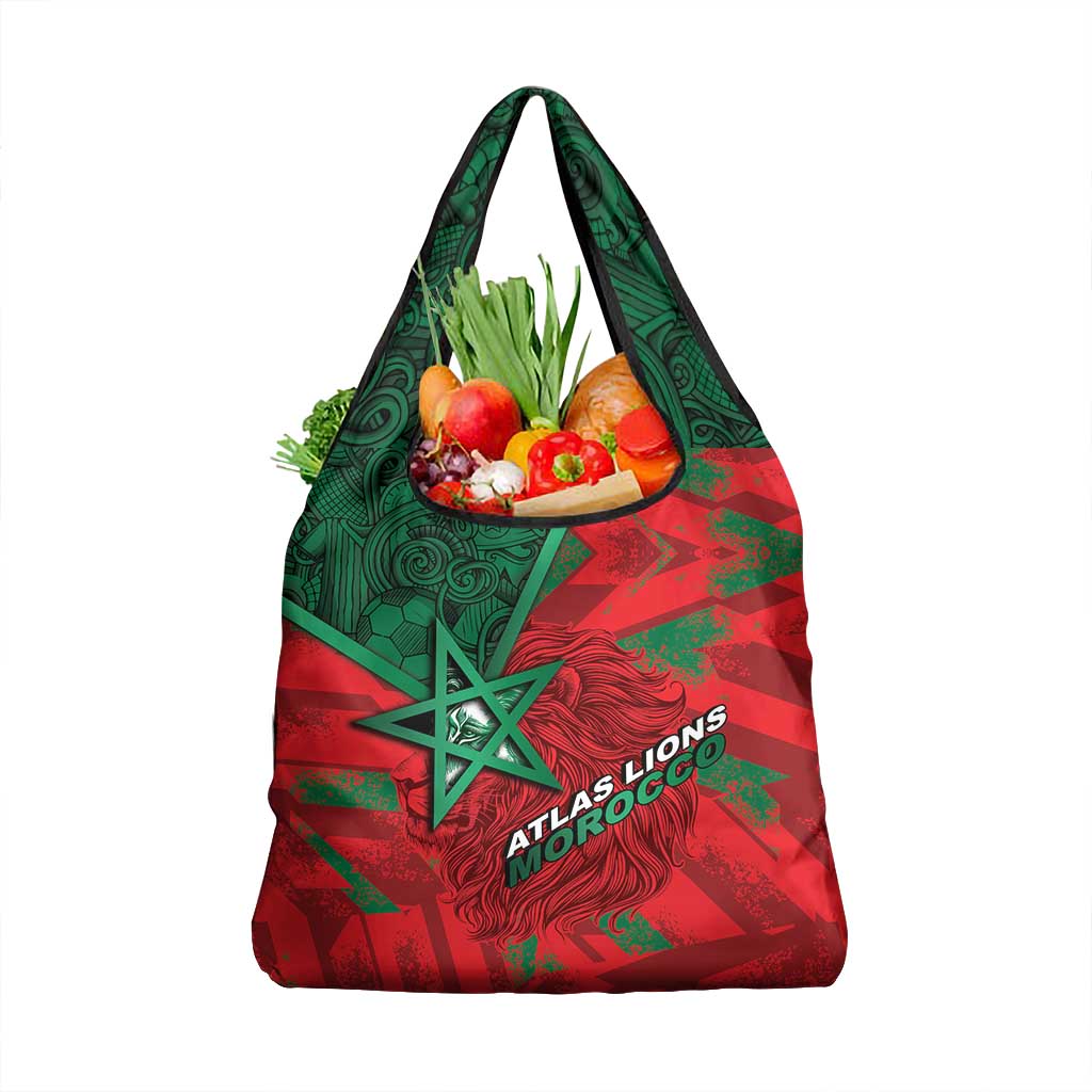 Morocco Football Grocery Bag Pentagram Red Lion African