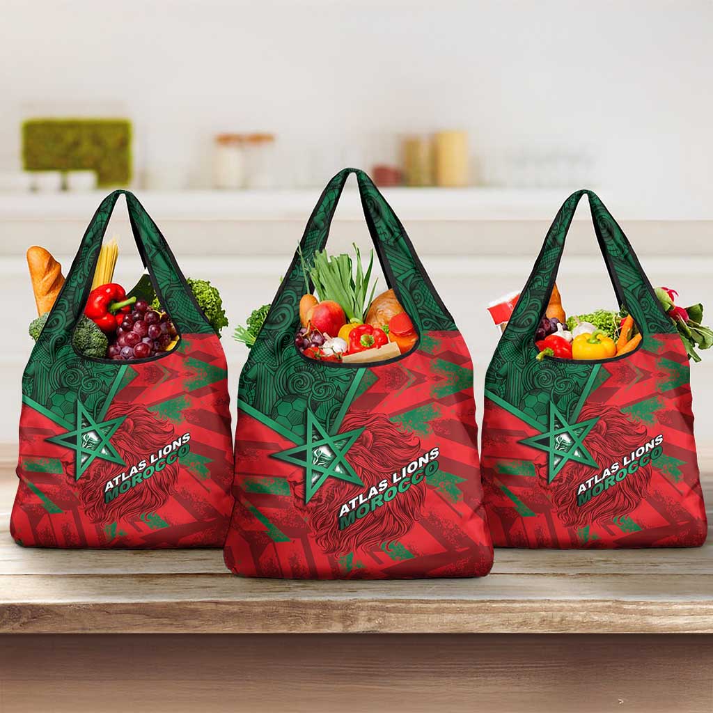Morocco Football Grocery Bag Pentagram Red Lion African