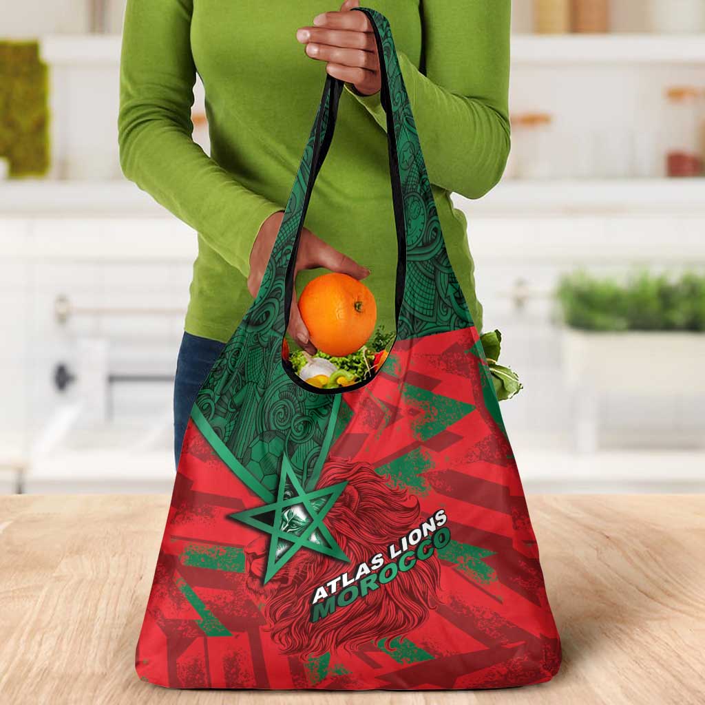 Morocco Football Grocery Bag Pentagram Red Lion African