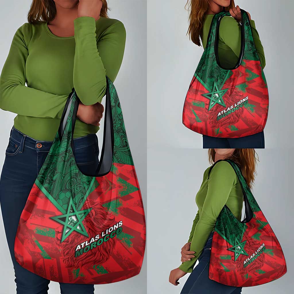 Morocco Football Grocery Bag Pentagram Red Lion African